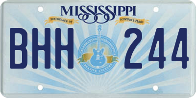 MS license plate BHH244
