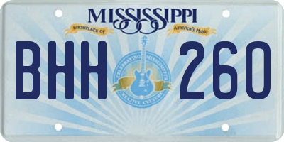 MS license plate BHH260