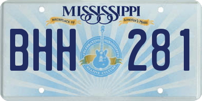 MS license plate BHH281