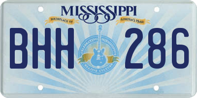 MS license plate BHH286