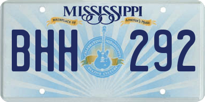 MS license plate BHH292