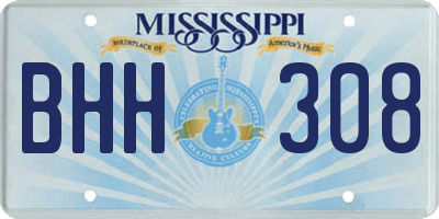 MS license plate BHH308