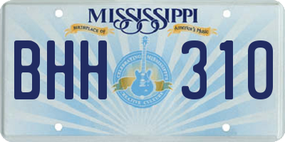 MS license plate BHH310