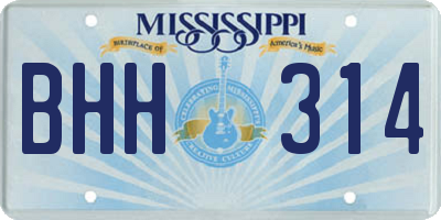 MS license plate BHH314