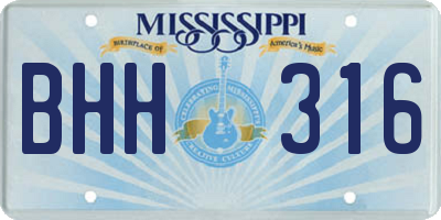 MS license plate BHH316