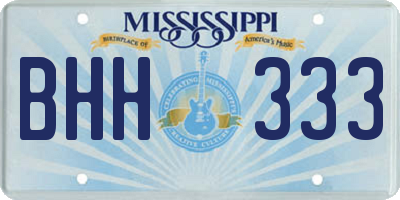 MS license plate BHH333
