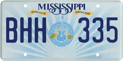 MS license plate BHH335