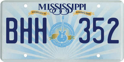 MS license plate BHH352