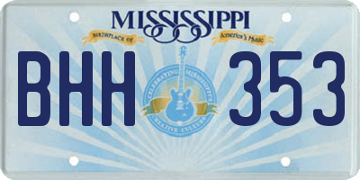 MS license plate BHH353