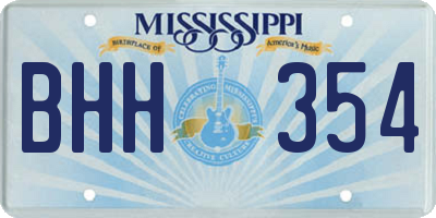 MS license plate BHH354