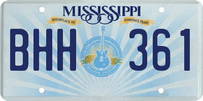 MS license plate BHH361
