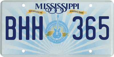 MS license plate BHH365