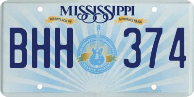 MS license plate BHH374
