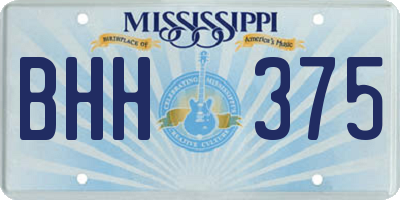 MS license plate BHH375