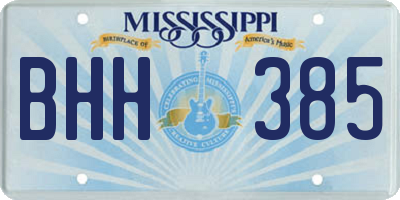 MS license plate BHH385