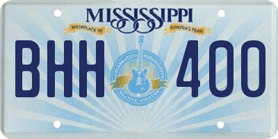 MS license plate BHH400