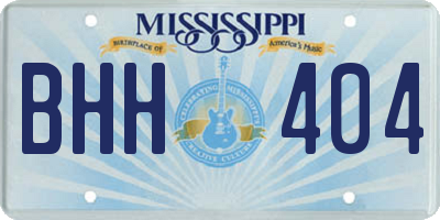 MS license plate BHH404