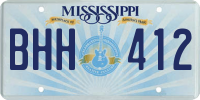 MS license plate BHH412