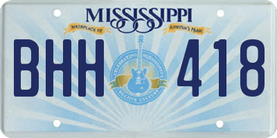 MS license plate BHH418