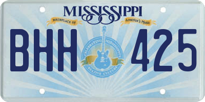 MS license plate BHH425