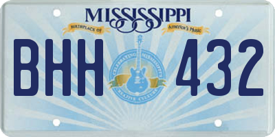 MS license plate BHH432