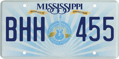 MS license plate BHH455
