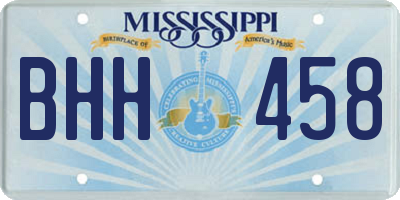 MS license plate BHH458