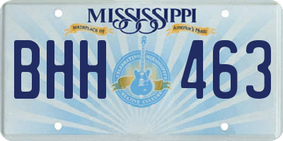 MS license plate BHH463