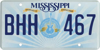 MS license plate BHH467