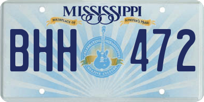 MS license plate BHH472