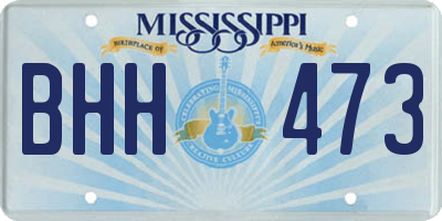 MS license plate BHH473