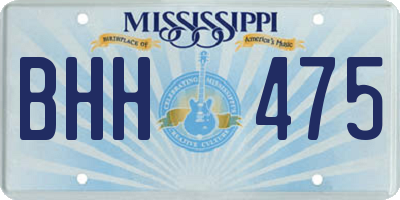 MS license plate BHH475