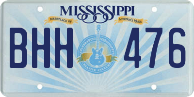 MS license plate BHH476