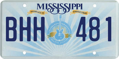 MS license plate BHH481