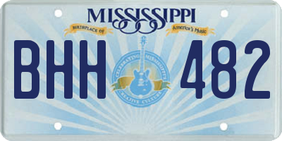 MS license plate BHH482