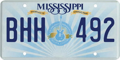MS license plate BHH492