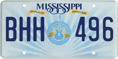 MS license plate BHH496