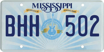 MS license plate BHH502