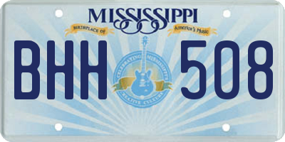 MS license plate BHH508