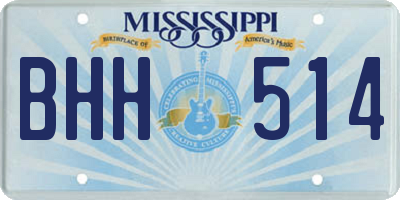 MS license plate BHH514