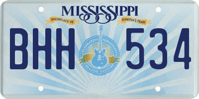 MS license plate BHH534
