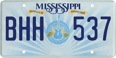 MS license plate BHH537