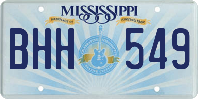 MS license plate BHH549