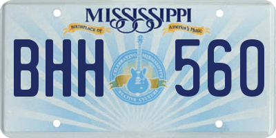 MS license plate BHH560