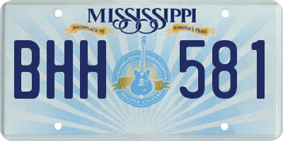 MS license plate BHH581