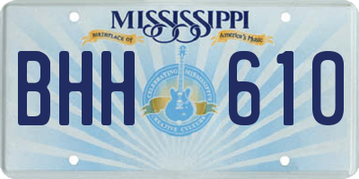 MS license plate BHH610