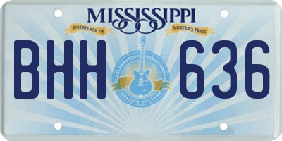 MS license plate BHH636