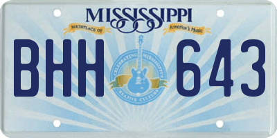 MS license plate BHH643