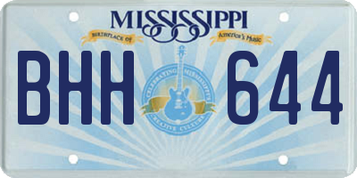 MS license plate BHH644