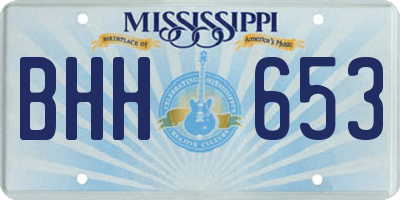 MS license plate BHH653